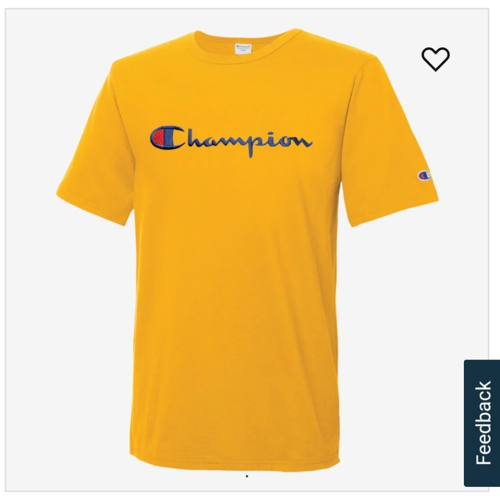 Gold Champion Heritage Script EmbroideredT-shirt